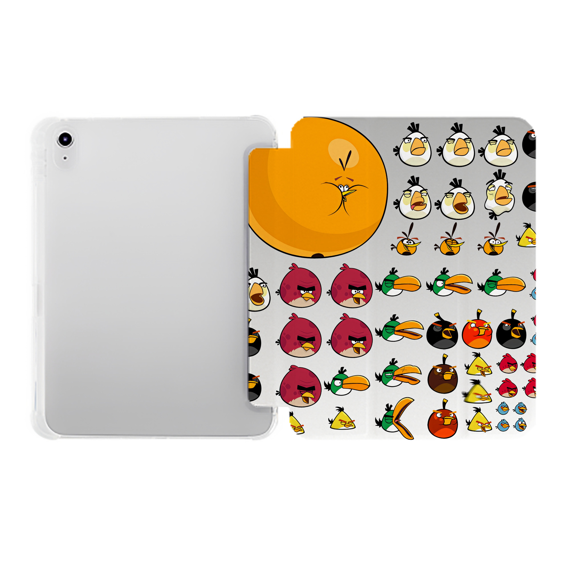 （画像用） Angry Birds アングリーバード IPad ケース ペン収納付き 三つ折りスタンド PUレザー×シリコン 対応機種9.5/10.5/10.9インチ